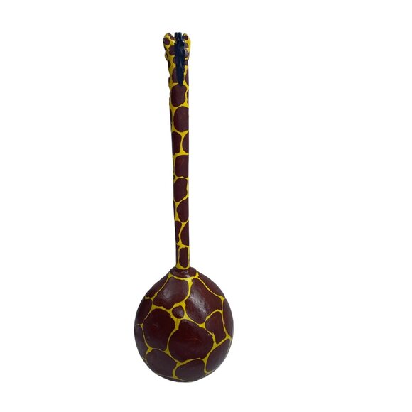 Africa Kenya Artisan Handmade Giraffe Calabash Gourd Maraca 13" Jacaranda Handle - Picture 4 of 6